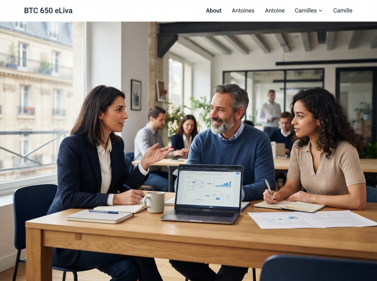 BTC 650 eLiva — tableau de bord professionnel présentant des indicateurs de risque et des courbes de tendance prédictives